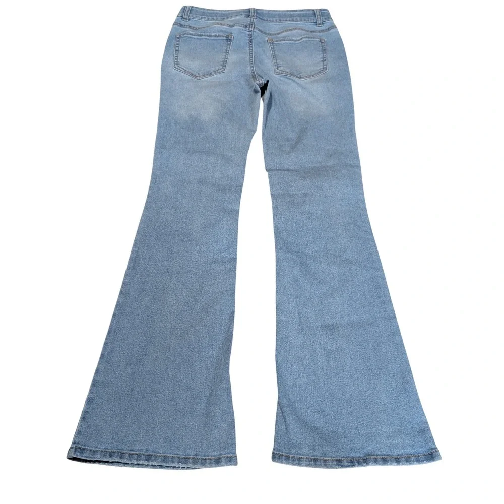 Vanilla Star Jeans Girls 14 Blue Flare Rhinestone Embellished Light Wash Denim